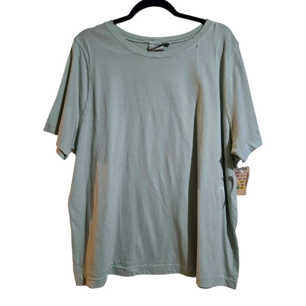 Hot Cotton by Marc Ware Mint Green 100% Cotton T Shirt Sz 2X Made In USA Vintage